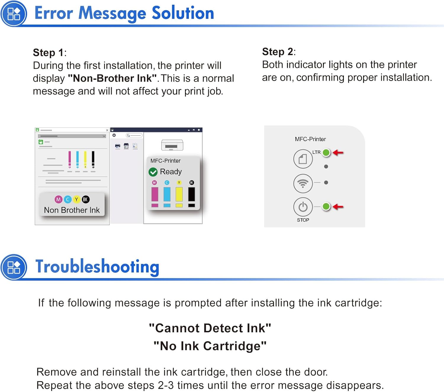 LC404XL LC404 Ink Cartridges for Brother Printer 404XL LC 404 XL for MFC-J1205W MFC-J1215W MFC J1205W J1215W - 4 Pack High Yields Black Cyan Magenta Yellow
