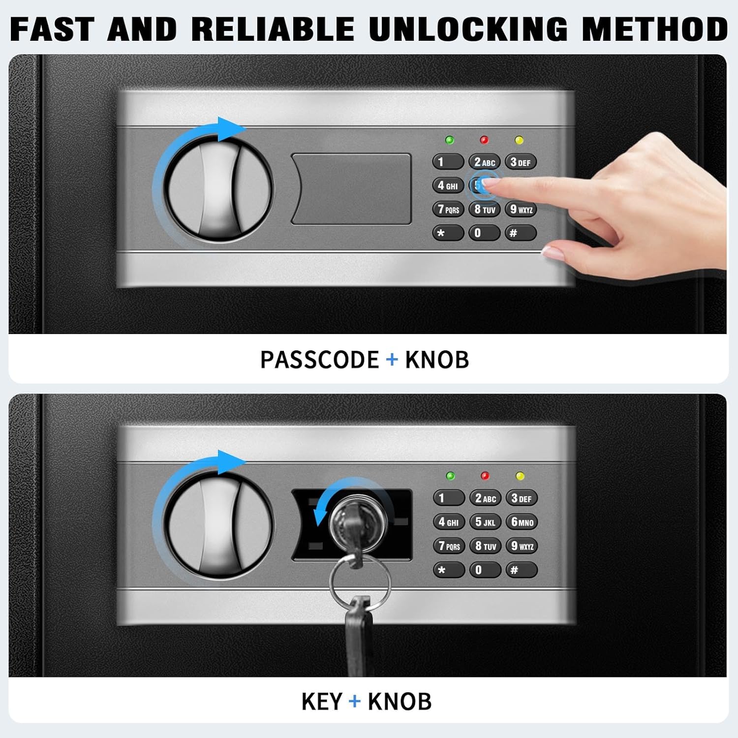 2.5 Cuft Fireproof Safe Box, Home Safe with Fireproof Waterproof, Anti-Theft Electronic Digital Security Box, Mute Function & Alert System, Safety Personal Combination lock for Document Jewelry Cash