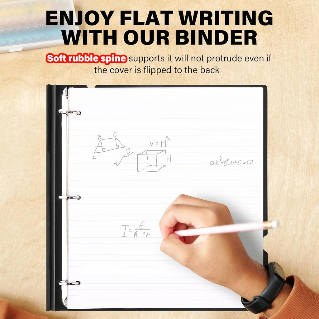 1 Inch Telescoping 3 Ring Binder-4PCS, Flexible Binder with Customized Front Cover, Holds 225 Sheets, School Office Supplies, 4 Colors