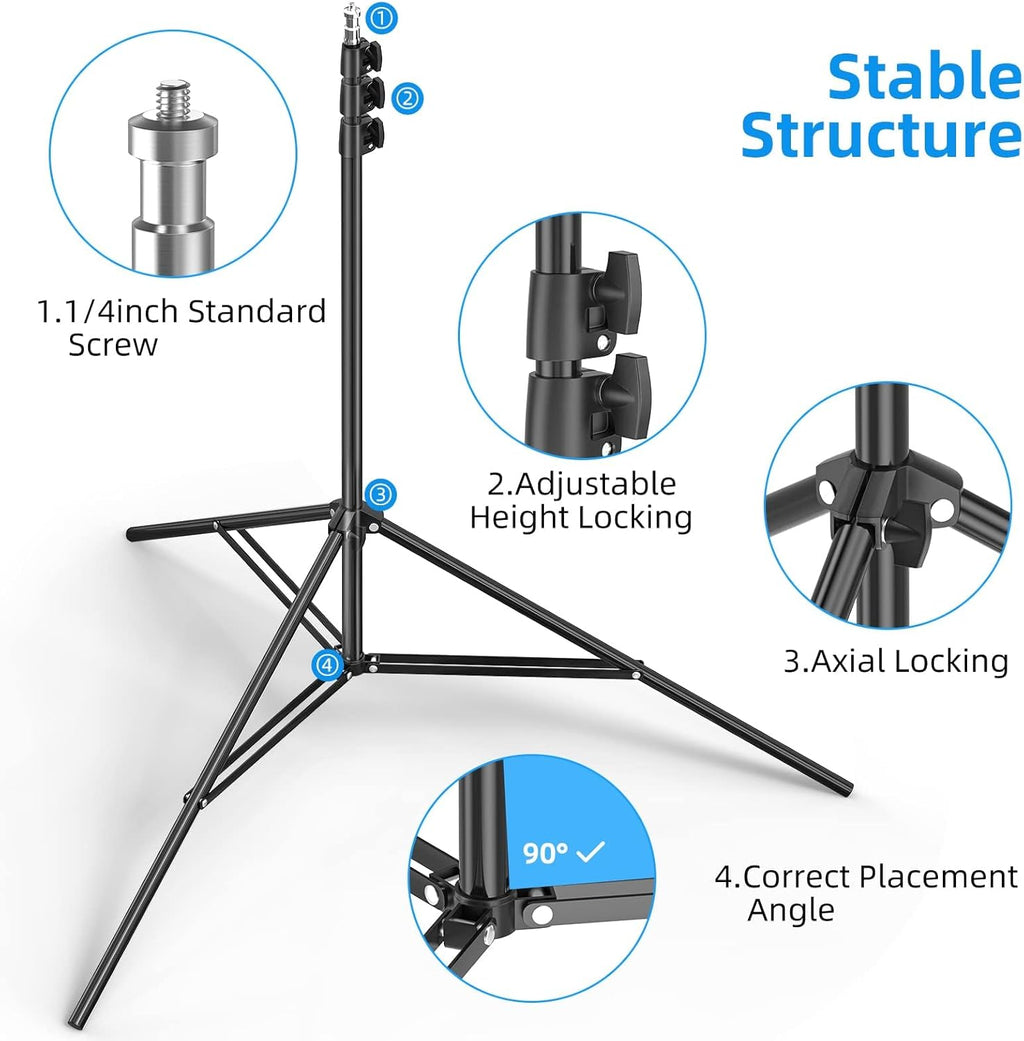 EMART 8.5 x 5ft Portable T-Shape Backdrop Stand Kit with Adjustable Frame, 4 Spring Clamps & Carry Bag for Parties, Photography, Video, and Studio Background Support
