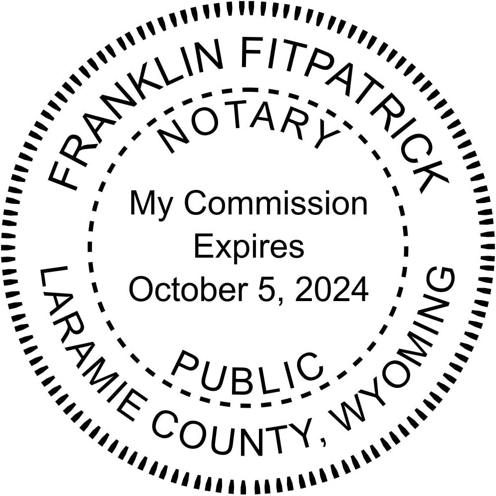 Wyoming Round Notary Stamp | Official State Notary Stamp | Official Seals | Meets State Specifications (Wyoming, Round Stamp)