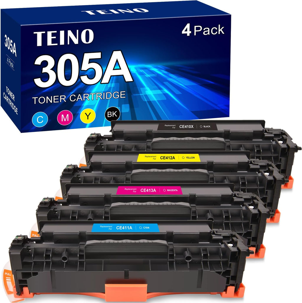 305A Toner Replacement for HP 305A Toner Cartridge 4-piece Combo Pack Compatible for HP Laserjet Pro 400 Toner Cartridges Color M451dn M451nw M451dw M475dn M475dw M351A Laserje Pro 300 MFP M375nw 305X