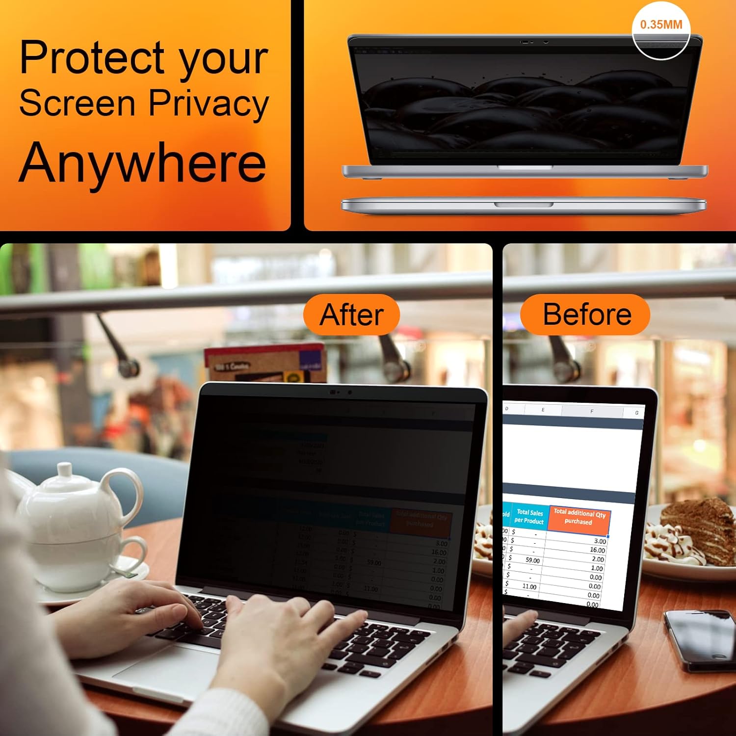 Magnetic Privacy Screen MacBook Pro 13 Inch (2012-2015), Removable Anti Blue Light Glare Filter Laptop Privacy Screen Protector with Camera Cover for Apple Mac 13''