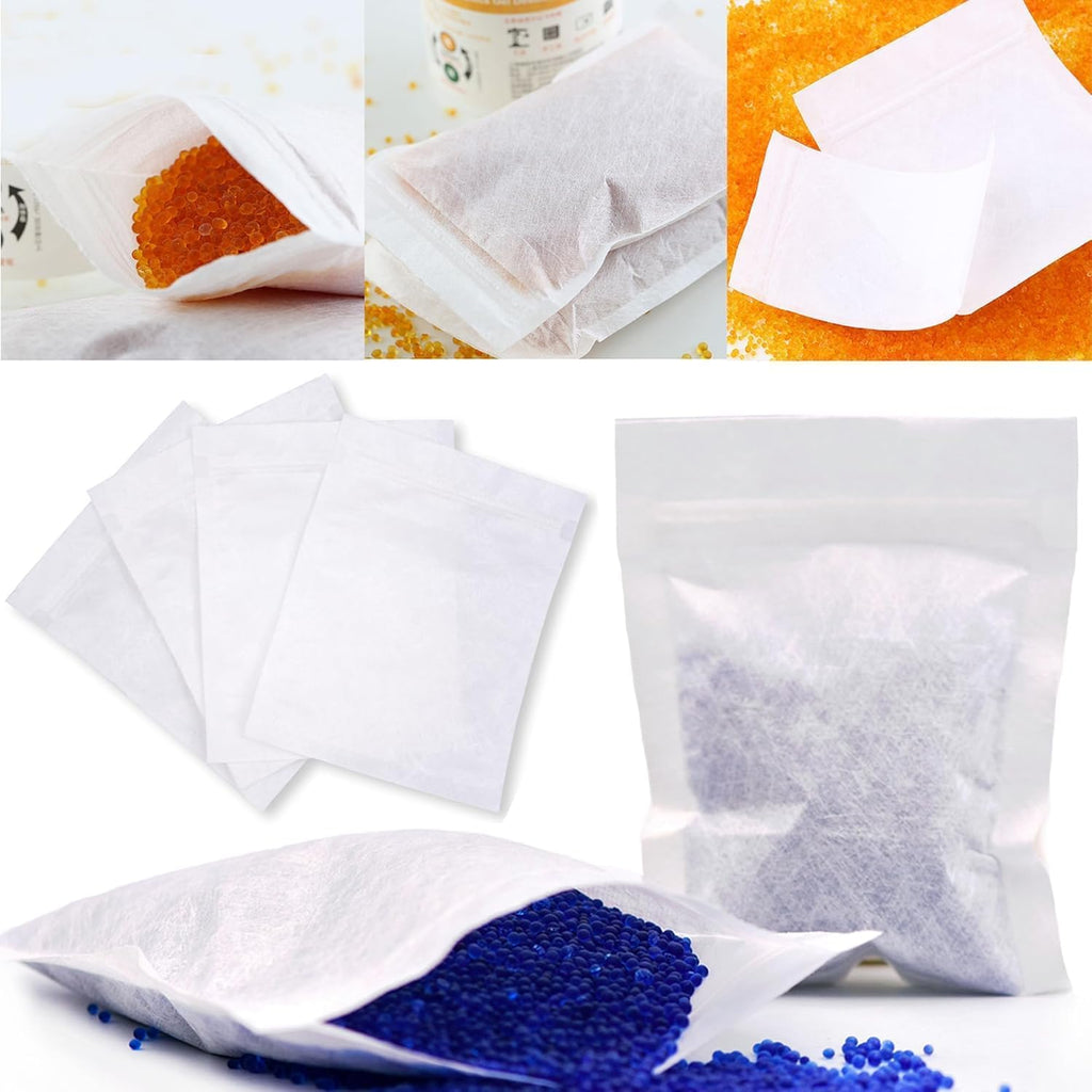 10 Packs Breathable Paper Bags, 6.3 by 8.2 Inch Zip Lock Storage Bags for Small Items, Silica Gel Beads, Desiccant, Jewelry, Samples