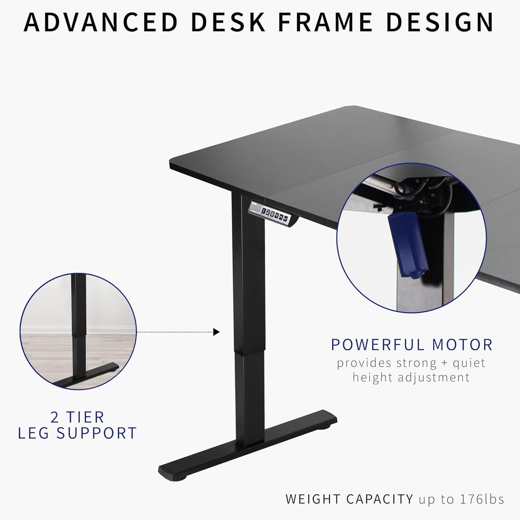VIVO Electric 71 x 30 in Standing Desk, Memory Height Adjustment, 1B Series, Dark Gray Top Black Frame, DESK-KIT-1B7G