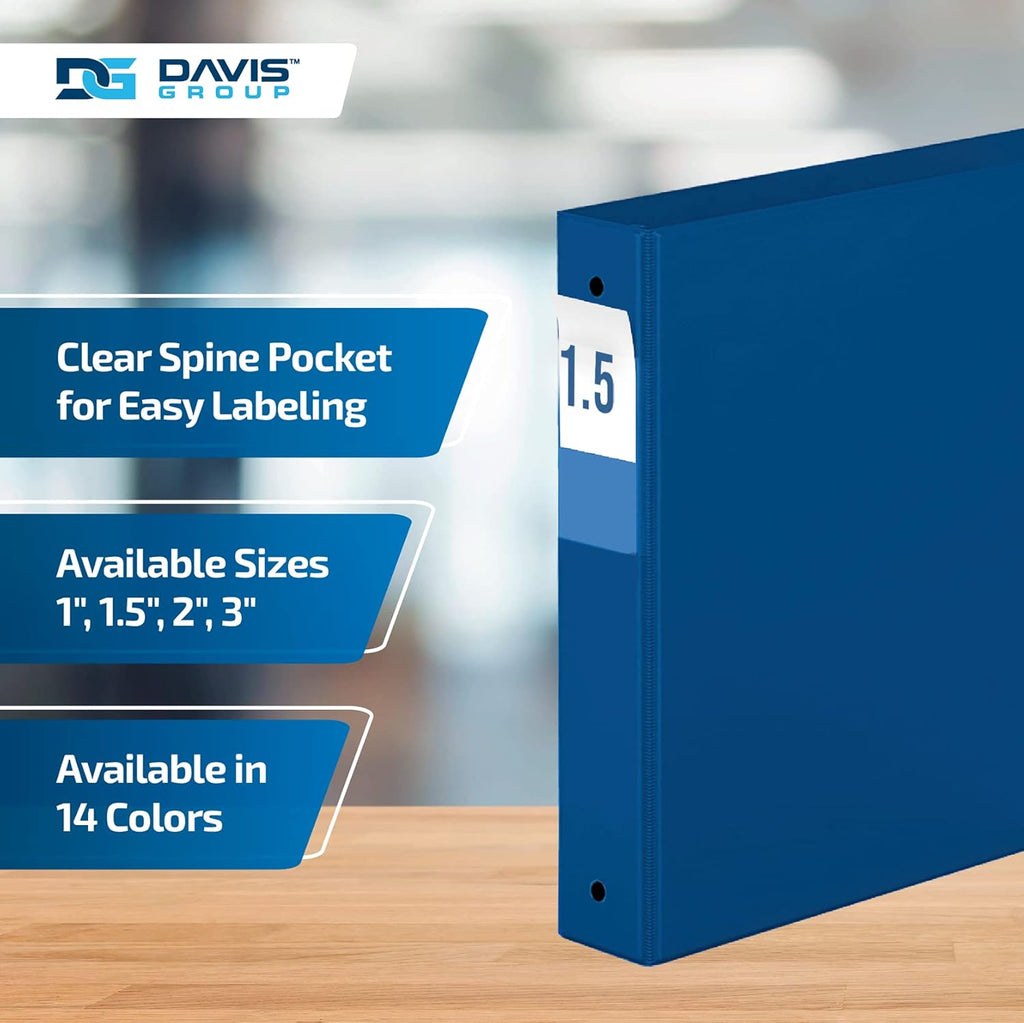 Premium Economy 6-Pack 3-Ring Binders for School or Office, Round-Ring Binders, 1.5 Inch, Royal Blue