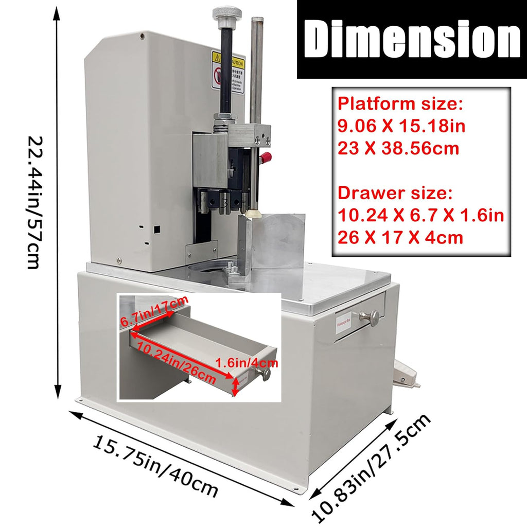 Electric Corner Rounder with Paper Drawer Semi-Automatic Desktop Paper Corner Rounding Cutter with Foot Pedal Cutting Radius R3-R9 7PCS Cutting Dies 110V