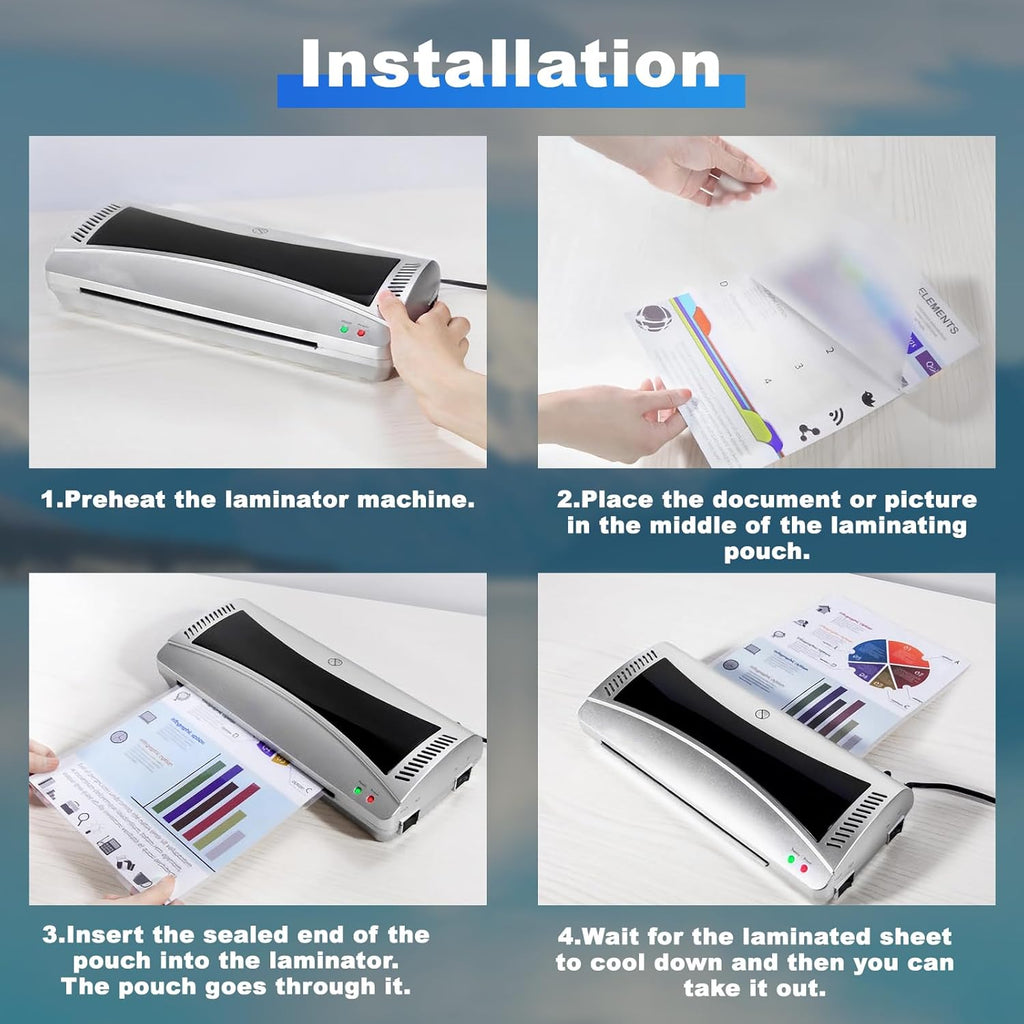 100 Pack Laminating Sheets, 5Mil 9" x 11.5" Laminating Pouches，5Mil Clear Thermal Lamination Sheet Paper for Laminator, Holds 8.5 x 11 Inch Sheets