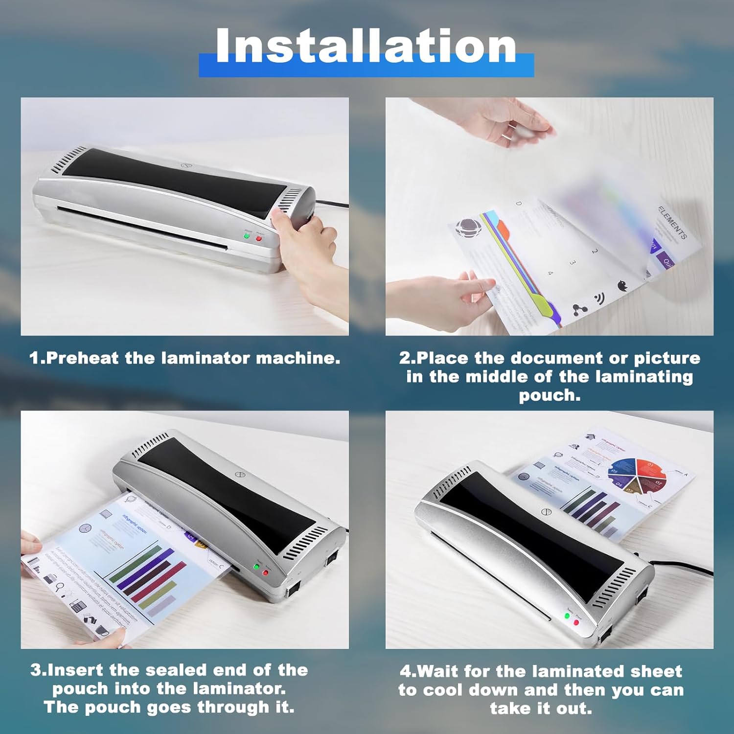 1000 Pack Laminating Sheets, 5Mil 9" x 11.5" Laminating Pouches，5Mil Clear Thermal Lamination Sheet Paper for Laminator, Holds 8.5 x 11 Inch Sheets