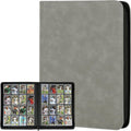 Trading Card Binder 16 Pocket, GERMUN PU Cover Card Binder for 1000+ Cards, Premium Trading Card Holder Folders, Double Sided Pocket Card Album for MTG, TCG (Marble Grey)
