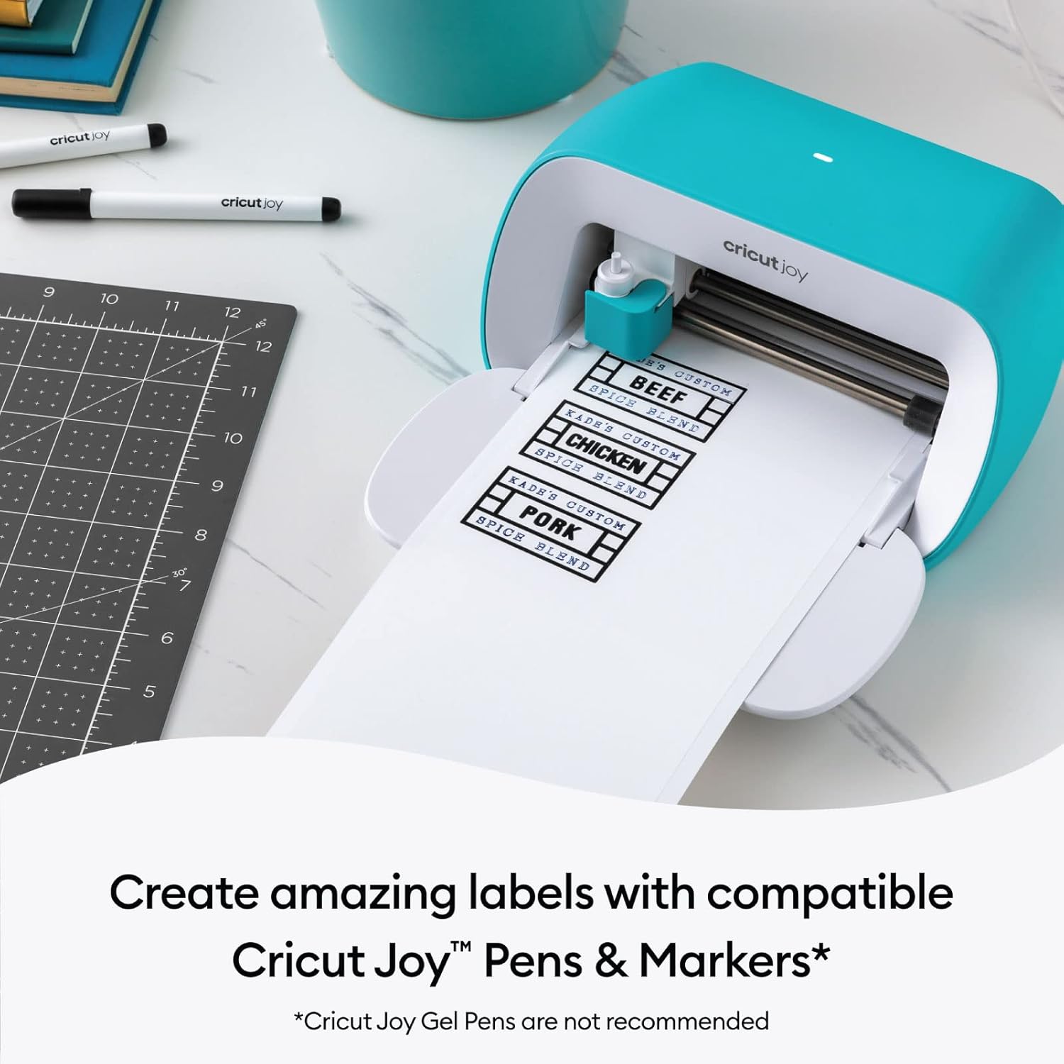 Cricut Joy Machine and Smart Label Vinyl, Pen Pack and Tool Set Bundle - Portable Craft Cutting Machine and Writable Vinyl - DIY Home, Office, Classroom and Food Organization, Label Maker and Supplies