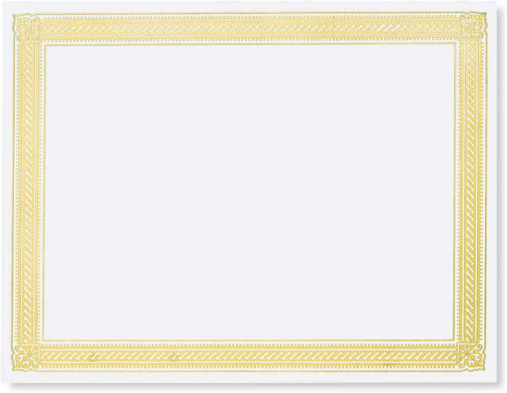PaperDirect Gold on White Elite Specialty Certificates, 8½ x11, Foil Accents, 50 Count, Certificates And Awards Paper, For School, Work, Diplomas & Award Certificates