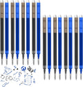 0.7 mm Erasable Gel Ink Pen Refills Compatible with Frixion Friction, Smooth Writing Multicolor Retractable Fine Point Pen Refill for School Office Home Art (Blue & Black, 16)