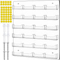 TURSTIN Business Card Holder Wall Mount Clear Sticker Display Marketing Holder Acrylic Business Card Stand Multi Pocket Rack Organizer Space Saver for Home Office (24 Pockets)