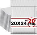 Ireer 20 Pack Extra Large 20 x 24" Bubble Mailers Poly Padded Envelopes Cushioned Mailing Envelopes Bubble Padded Mailers Self Adhesive Waterproof Shipping Bags for Business Christmas Gift Packaging