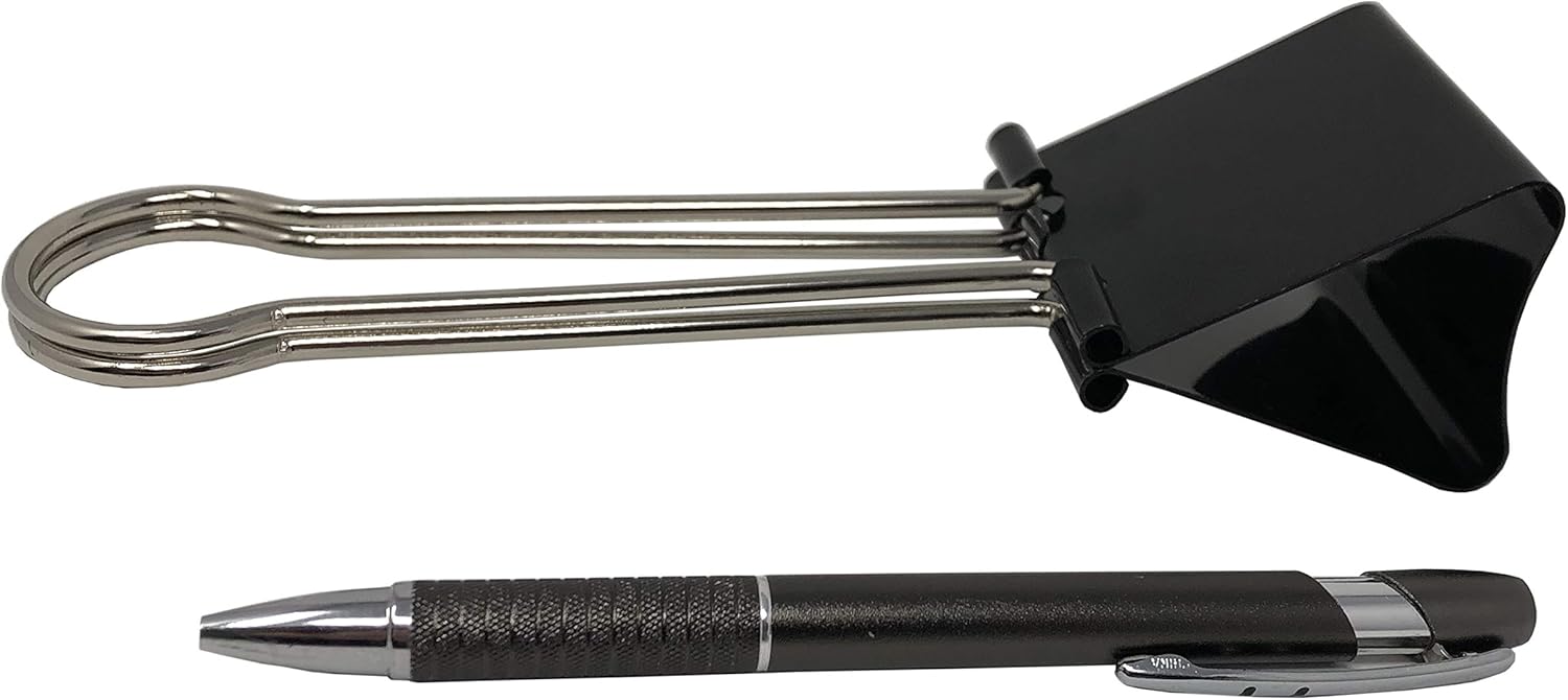 Clipco Binder Clips Super Extra Large 2-1/3in Black (2-Pack)