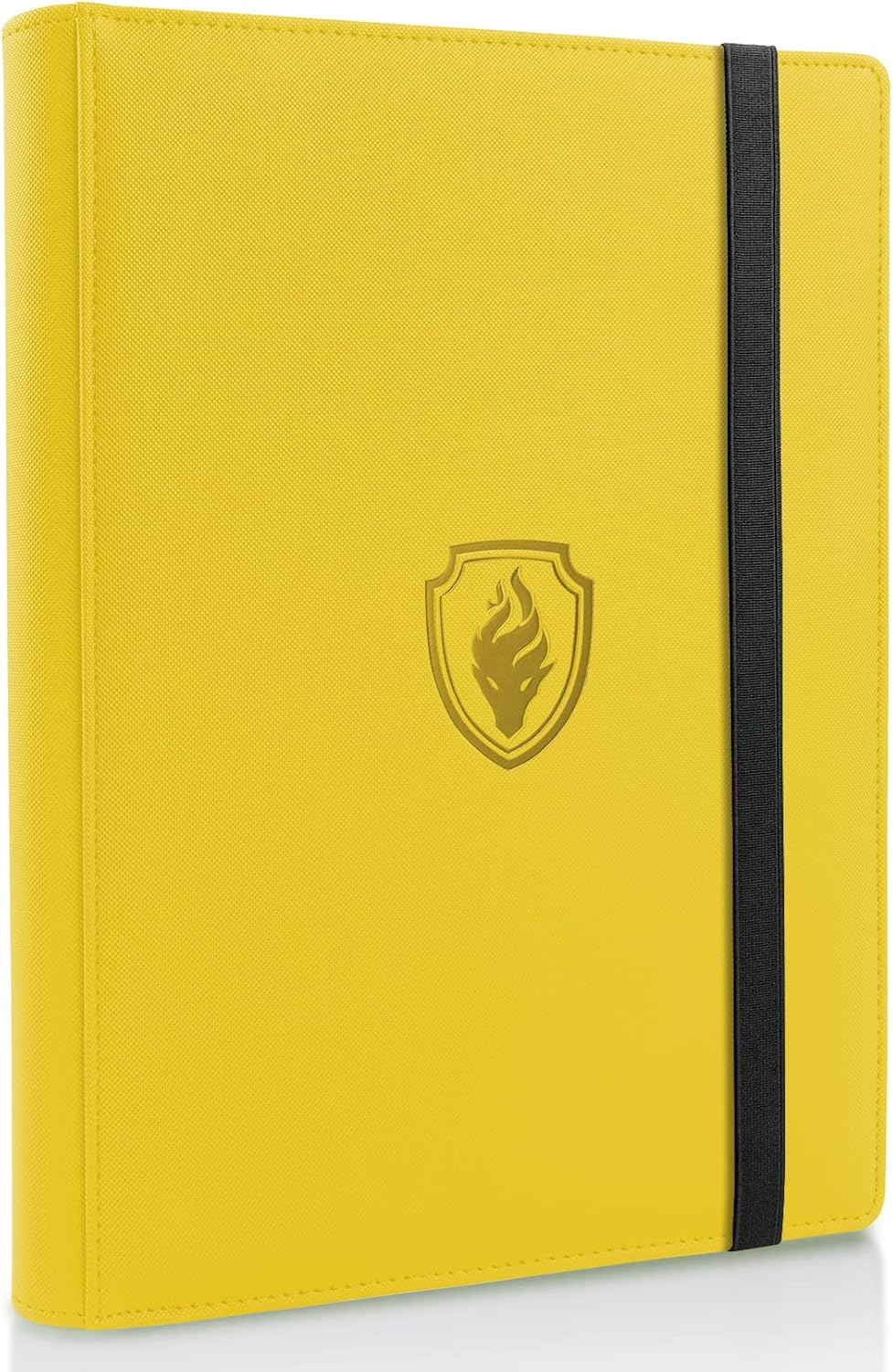 Premium Card Binder 9 Pocket, Fabmaker PU Cover Trading Card Binder for 360 Cards, Sturdy Card Collection Album, Card Holder Folders for YuGiOh, MTG, TCG, Game Cards & Sports Cards, Yellow