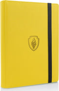 Premium Card Binder 9 Pocket, Fabmaker PU Cover Trading Card Binder for 360 Cards, Sturdy Card Collection Album, Card Holder Folders for YuGiOh, MTG, TCG, Game Cards & Sports Cards, Yellow