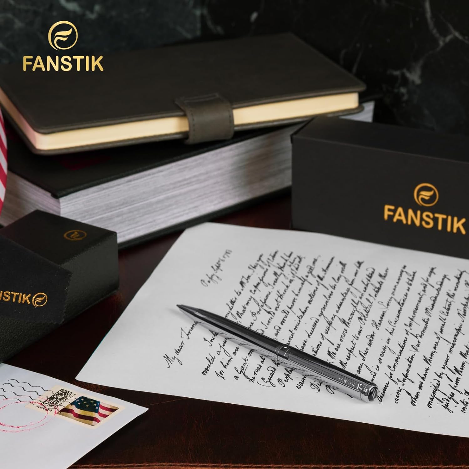 Silver Luxury ballpoint Pen (Made In USA) fancy gift set for women, Real 24K Gold Plating, Professional executive pen gift set for men (Lux BallPoint Silver)