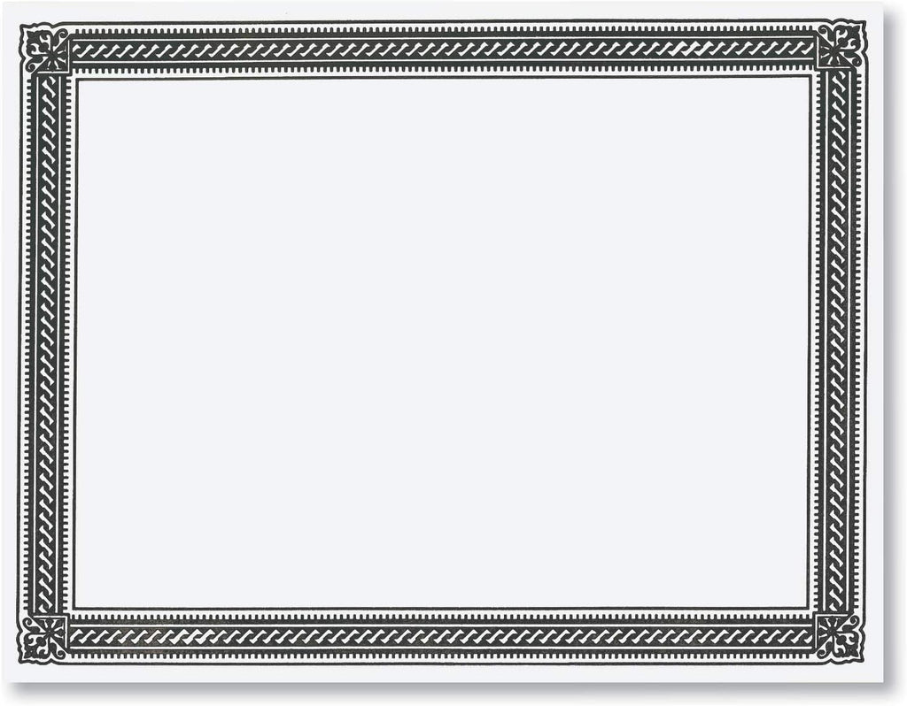PaperDirect Black on White Elite Specialty Certificates, 8½ x11, Foil Accents, 50 Count, Certificates And Awards Paper, For School, Work, Diplomas & Award Certificates