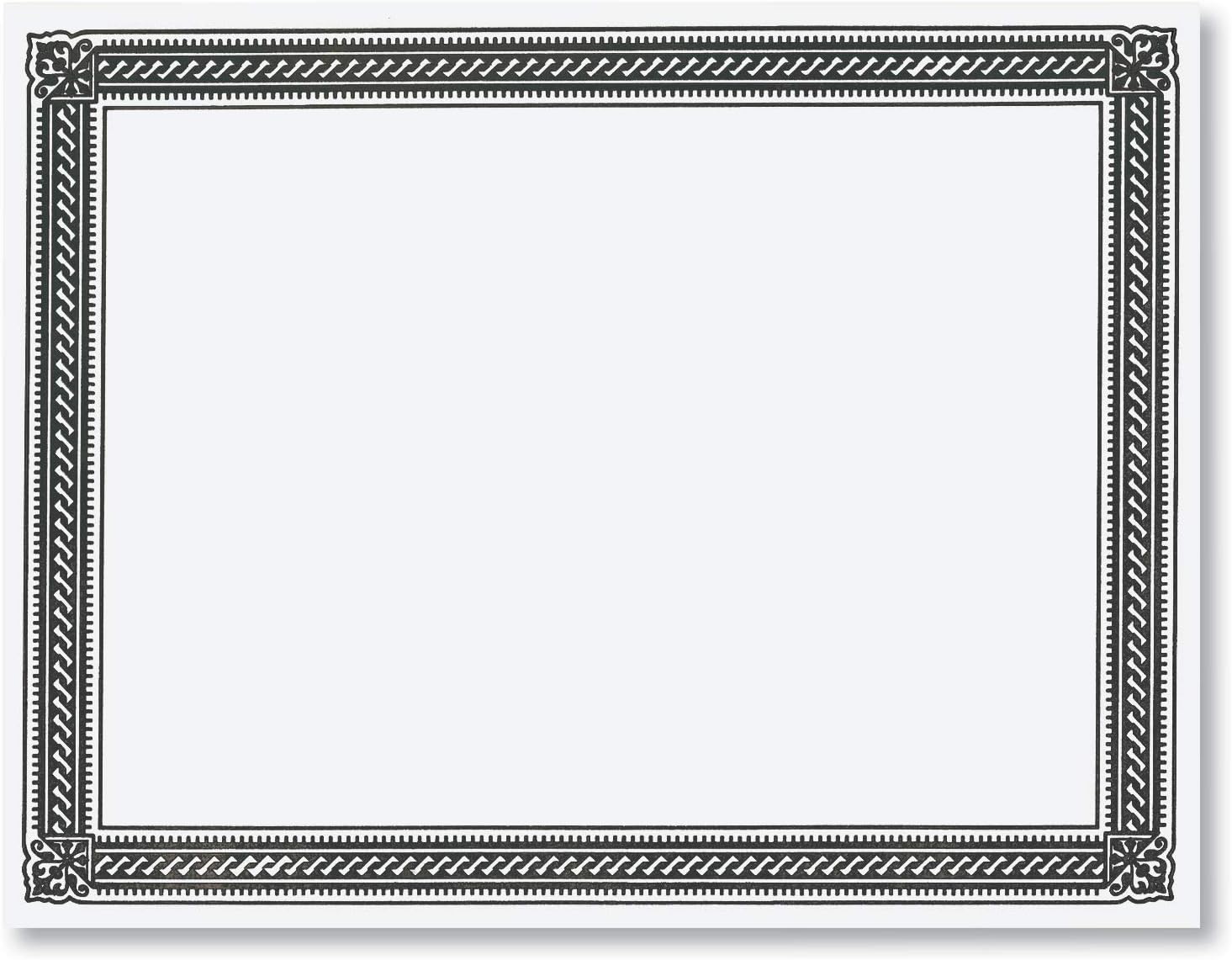 PaperDirect Black on White Elite Specialty Certificates, 8½ x11, Foil Accents, 50 Count, Certificates And Awards Paper, For School, Work, Diplomas & Award Certificates