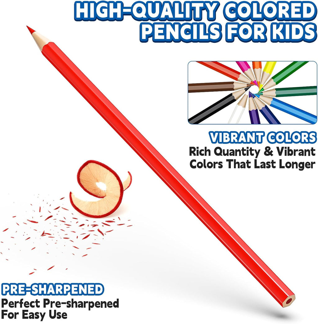 OCHIDO 432 Count Colored Pencils Bulk, Pre-sharpened Colored Pencils for Kids in 12 Bright Colors, Color Pencil Set with 12 Sharpeners, Back to School Supplies Classroom Essentials for Teachers