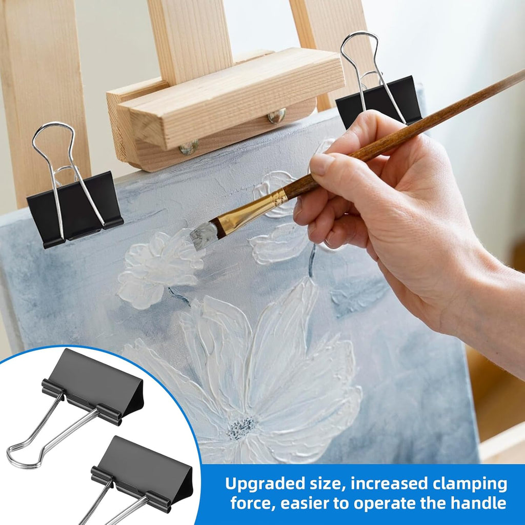 Jumbo Binder Clips 3 inch,75mm Width,6 Pack Extra Large Binder Clips for Office,School and Home Organization,Black