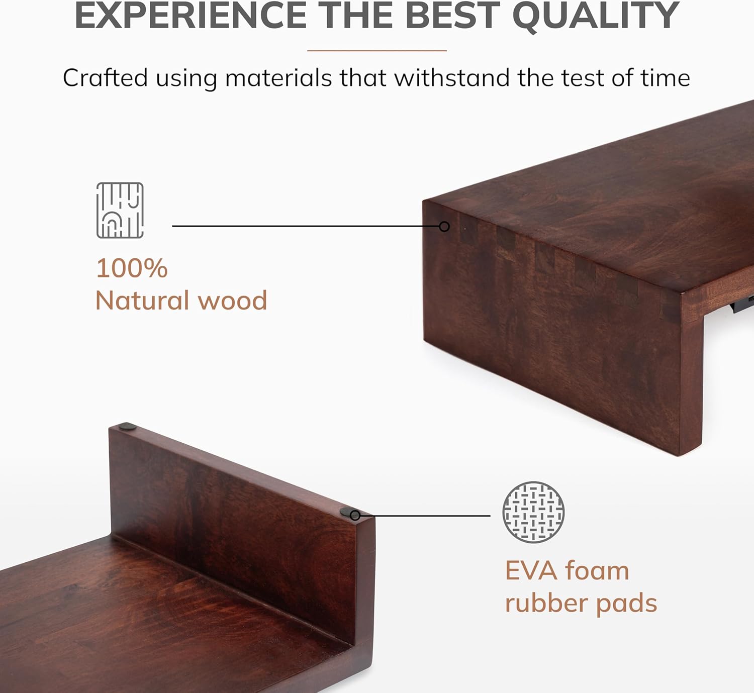 Anji Mountain Wooden Monitor Stand - Elegant Monitor Riser, Perfect Monitor Stand for Desk Organization, Durable Wood Construction monitor stands, Enhances Ergonomics and Workspace Efficiency,Walnut