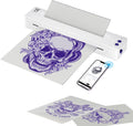 Tattoo Stencil Printer, P19 Wireless Thermal Temporary Tattoo Printer with 10pcs Transfer Paper, 2500mAh Portable Tattoo Machine Kit Compatible with Phone/Tablet/PC, White