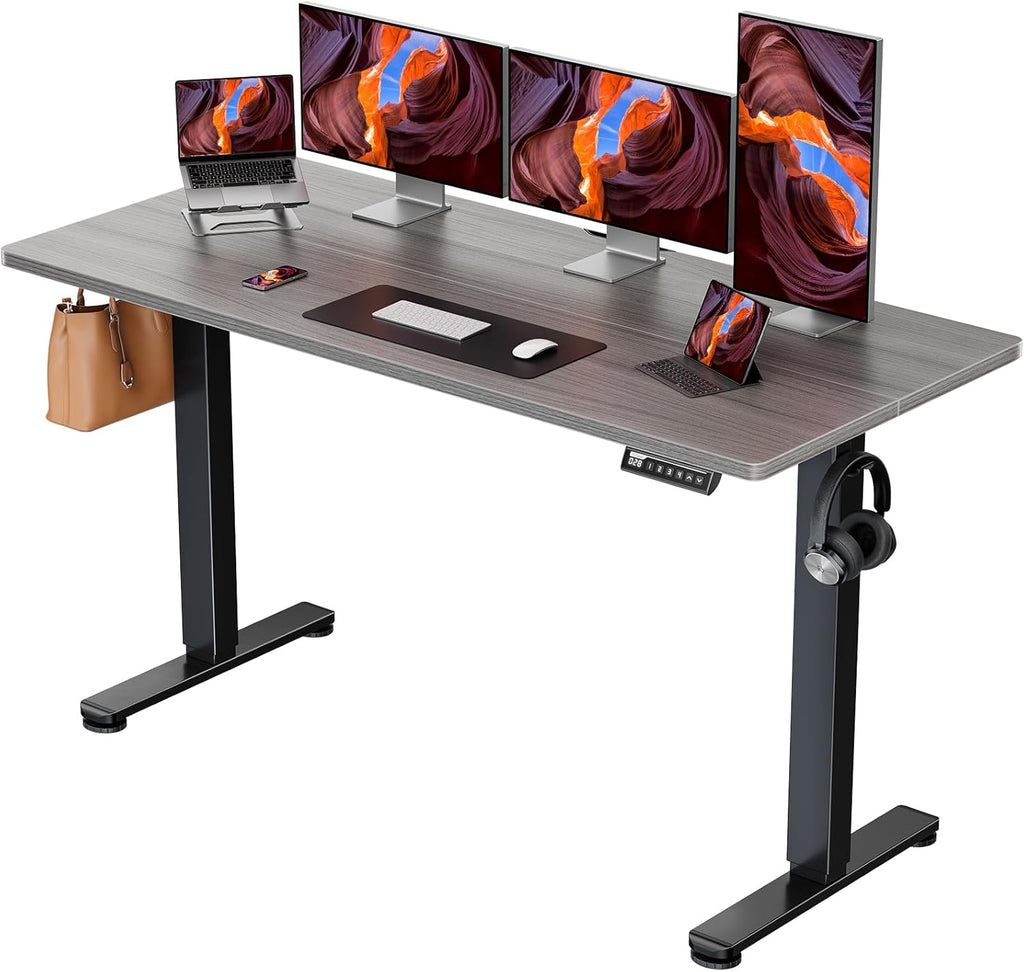 ErGear Electric 71 x 30 inch Standing Desk Workstation, Large Sit Stand up Desk, Memory Computer Home Office Desk, (Grey) Ships in One Box