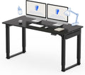FLEXISPOT 4 Legs Standing Desk 55 x 28 Inch Electric Adjustable Height with Splice Board Home Office Sit Stand Up Desk, Black Top + Black Frame