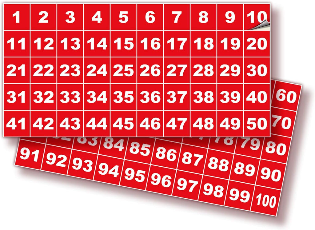 iSYFIX Red Consecutive Number Stickers – 1 to 100, 1-inch, 1 Set – Vinyl Self Adhesive Premium Decal, Ideal for Inventory, Storage, Organizing, Boxes, Bins, Toolbox, Lockers & More, Indoor/Outdoor