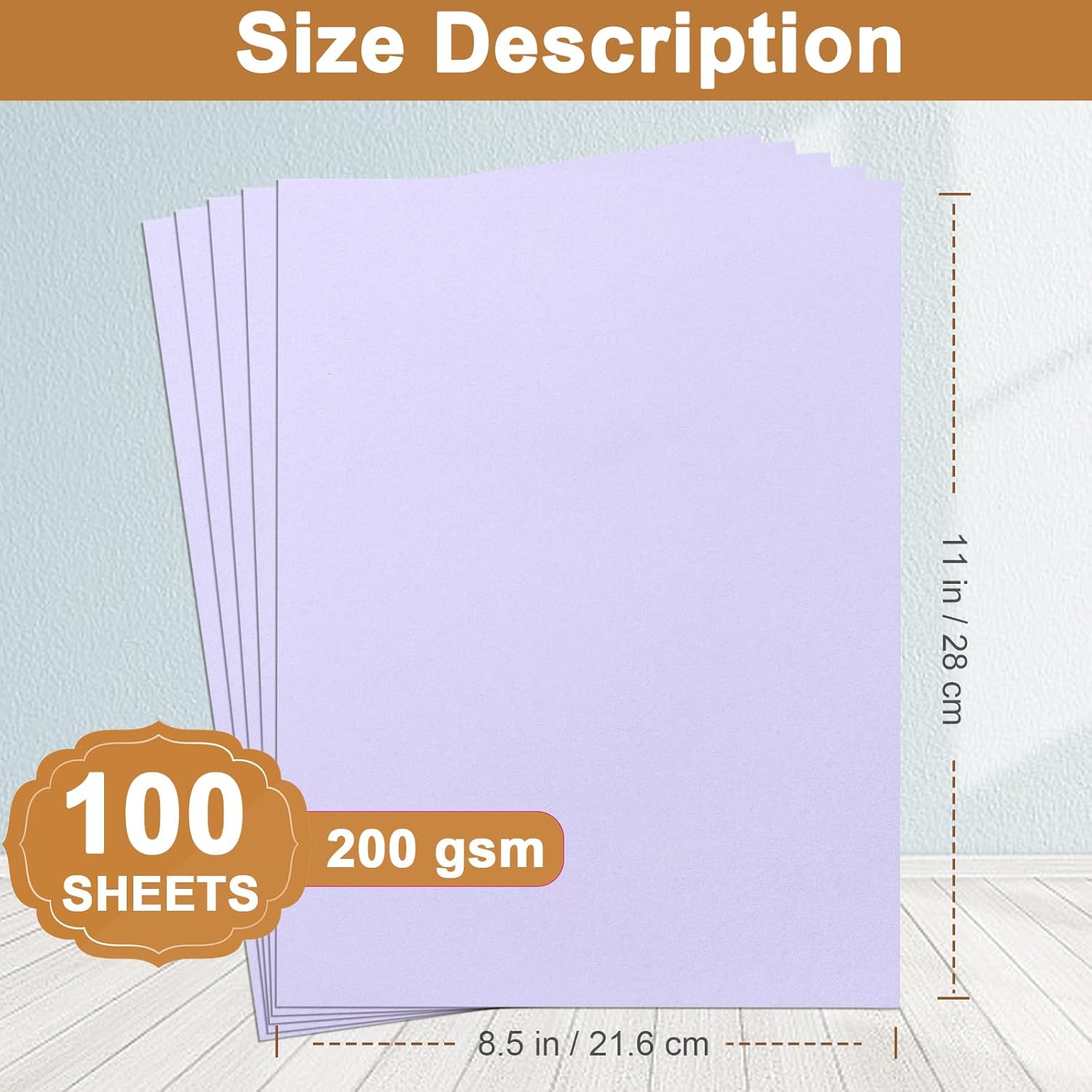 100 Sheets Purple Cardstock 8.5 x 11 Certificates Paper, 200gsm/75lb Heavyweight Paper Card Stock for Cards Making, Greeting Card, Business Cards, School Crafting, Menus