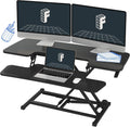 FLEXISPOT Sit to Stand up Desk Riser 42in Standing Desk Converter Height Adjustable Computer Workstation with Large Keyboard Tray Black