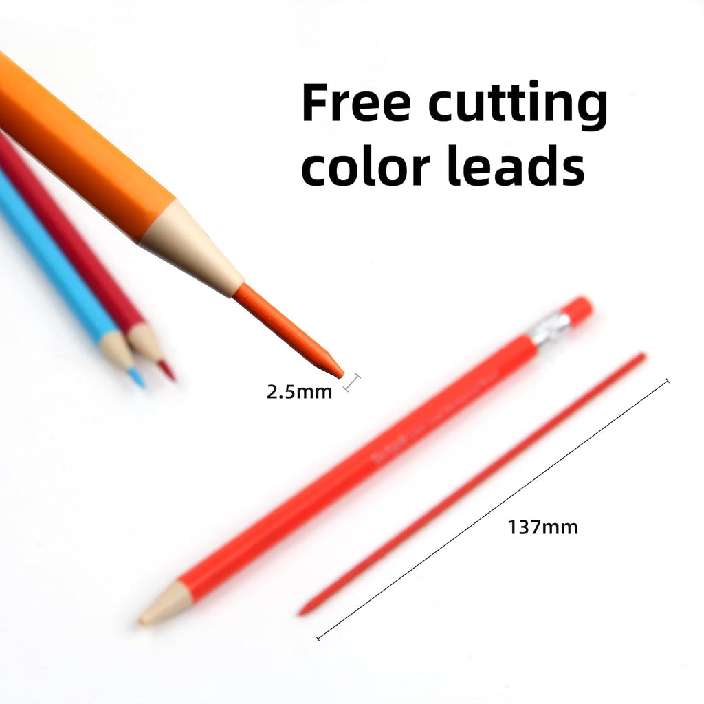 Colored Mechanical Pencil 2.6mm for Coloring and Drawing, Mechanical Colored Pencils, Mechanical Pencils with Sharpener and Case,36pcs
