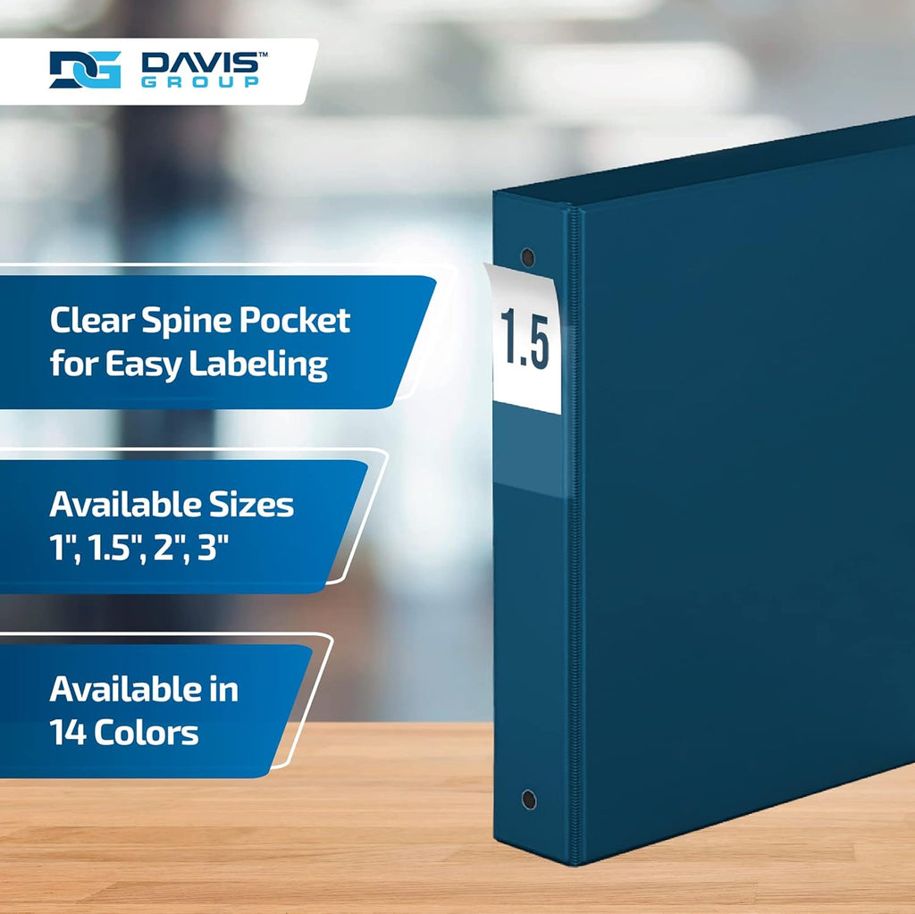 Premium Economy 6-Pack 3-Ring Binders for School or Office, Round-Ring Binders, 1.5 Inch, Navy Blue