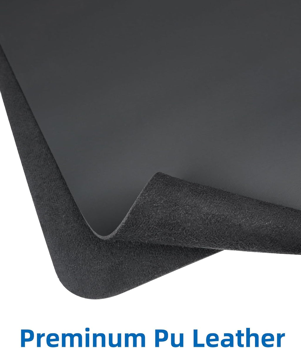 Leather Desk Pad Blotter,Mouse Pad,Office Desk Mat, Non-Slip PU Leather Desk mat,Large Desk mat,Waterproof Keyboard mat for Office/Home/Decor (Black,35" x 17")