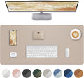 Leather Desk Pad Protector, Mouse Pad, Office Desk Mat, Non-Slip PU Leather Desk Blotter, Laptop Desk Pad, Waterproof Desk Writing Pad for Office and Home (Beige, 31.5" x 15.7")