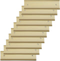 10 Pack Aluminum Name Plate Holders for Door or Wall, 2” x 8” Office Wall Mount Name Plate Holder with Textured Design and Double Sided Tape, for Office, Business, Meeting Room (Gold)