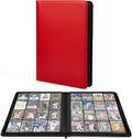 Premium 1000+ Pockets Trading Card Binder, 16-Pocket Ringless Side-Loading Album for TCG, MTG, Lorcana, Sports & Standard-Size Cards (Red)
