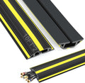 10 ft Cord Covers for Wires on Floor, Heavy Duty PVC Duct Floor Cord Cover, Floor Cable Cover Easy to Unroll Prevent Trip Hazard for Home Office or Outdoor Settings (2pcs)