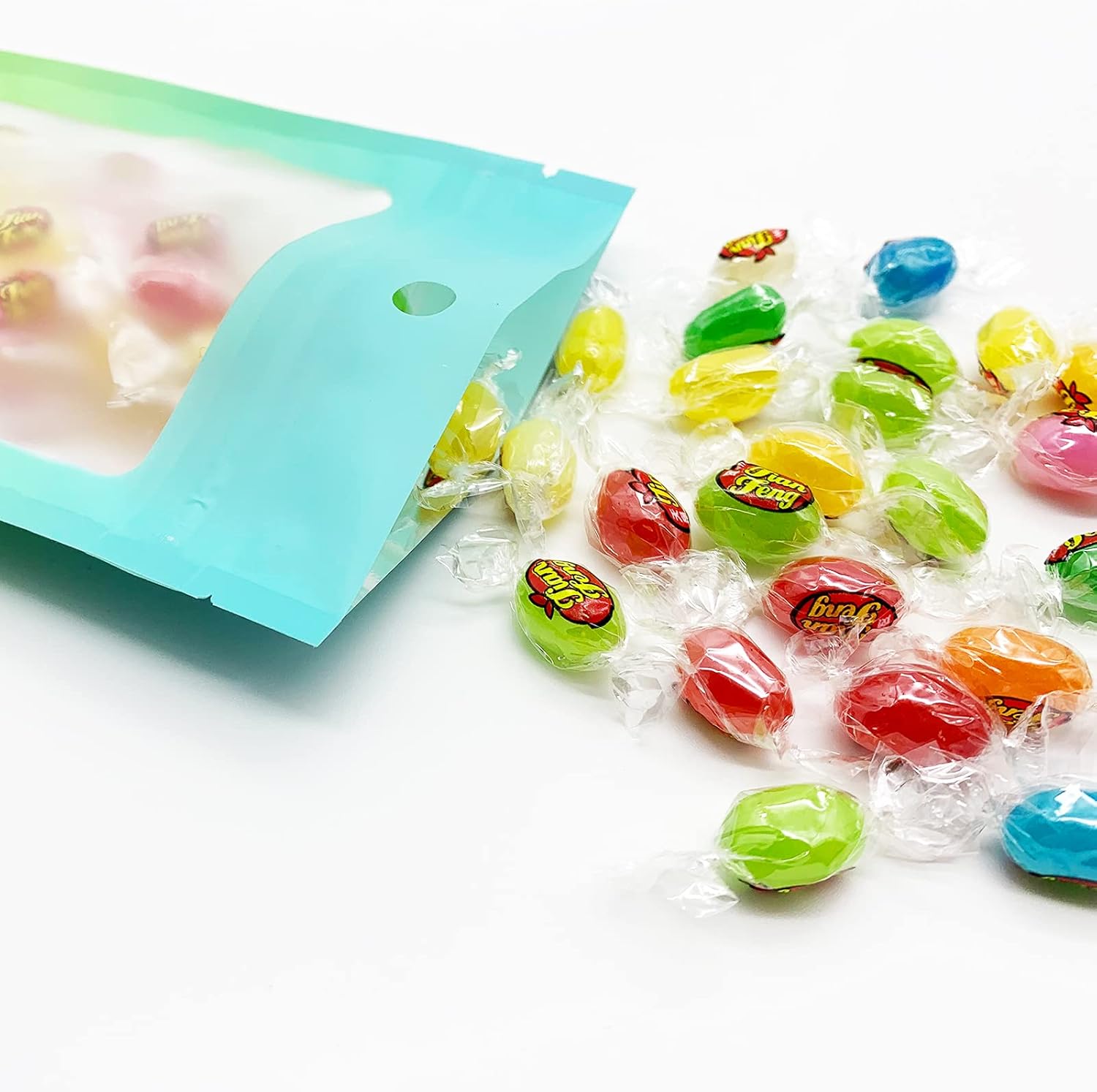 100 Pcs Resealable Mylar Bags, Gradient Color Food Storage Bags, Zip Bag Foil Bags Packaging Pouch for Food Storage, Sample, Small Business (Blue Green, 4.7 X 7.1 Inch)