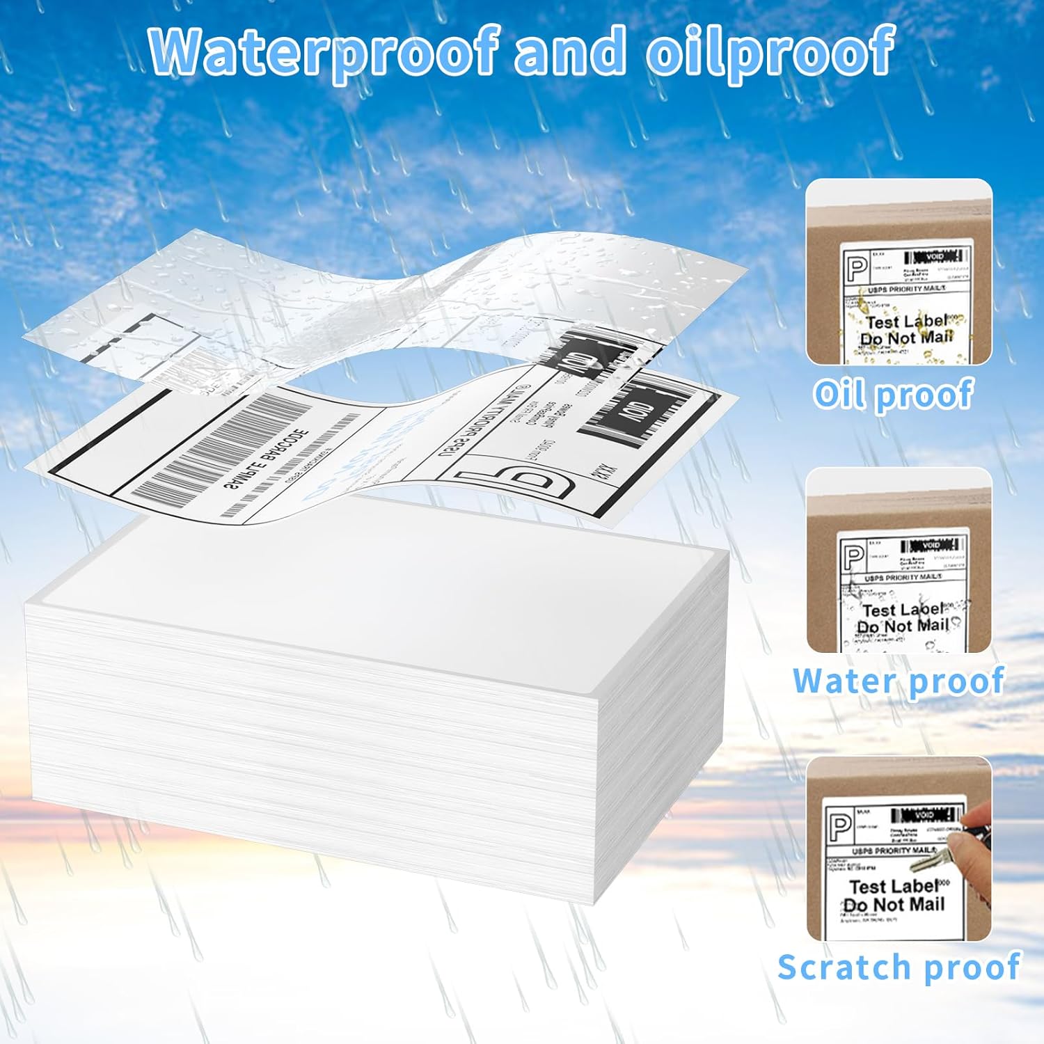 Direct Thermal Label-Shipping Label 4x6-NefLaca Thermal Printer Sticker 4"x6",Compatible with Rollo,Nelko,Zebra. MUNBYN Printer(Pack of 1000 Labels)