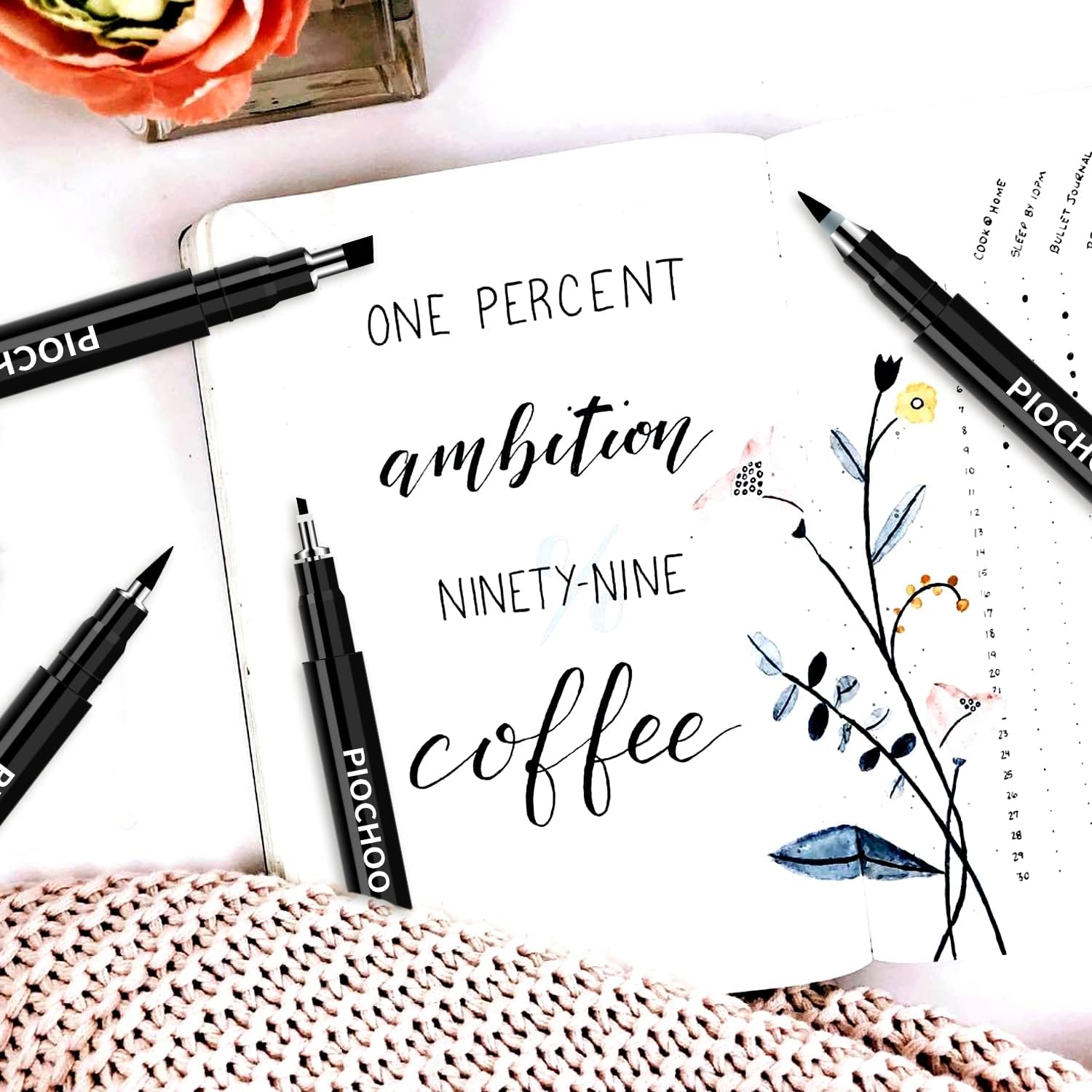 Calligraphy Pens,8 Size Calligraphy Pens for Writing,Brush Pens Calligraphy Set for Beginners, Hand Lettering Pens