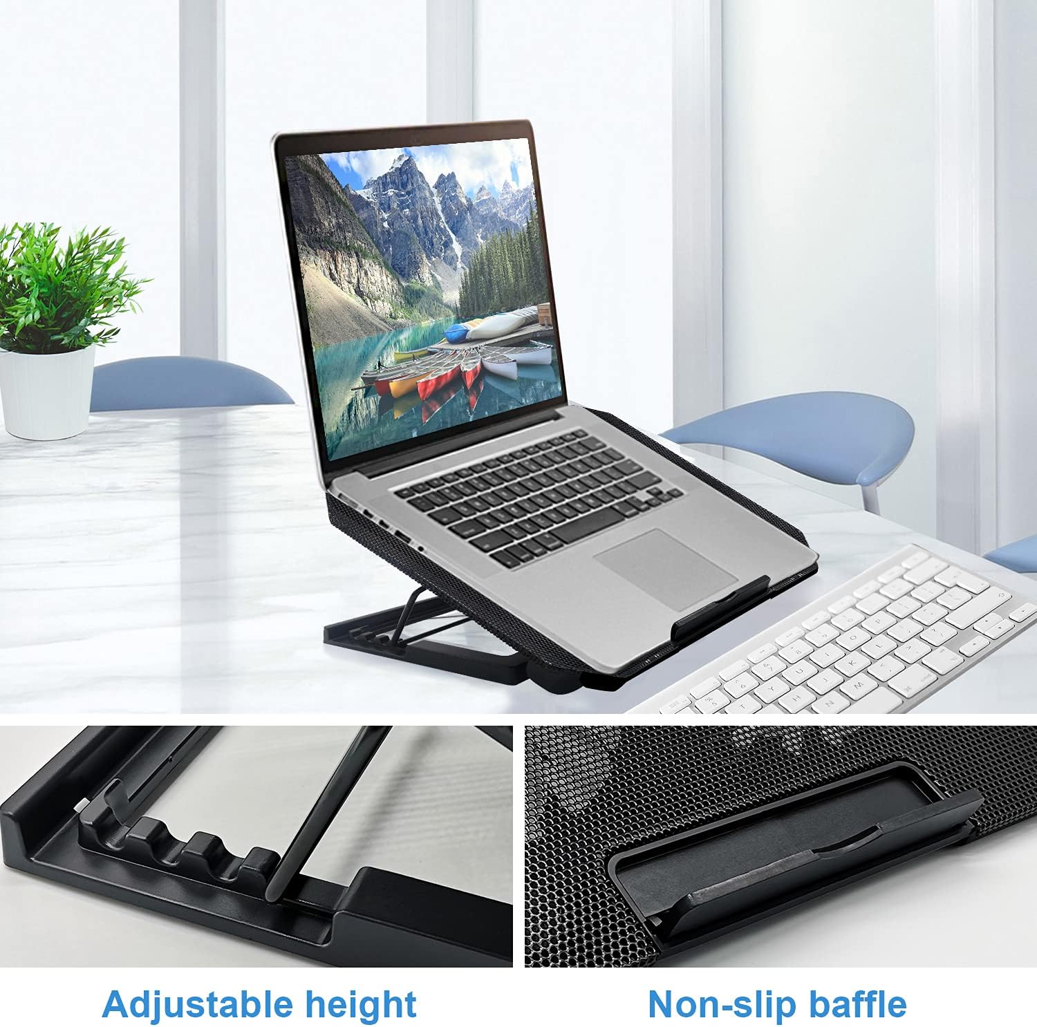 Laptop Cooling pad Laptop Cooler Stand Laptop Fan Cooling pad for 11-15.6 Inch Gaming Notebooks, 2 Turbine Fans,4 Angle Adjustable Laptop Cooling Stand (Black)