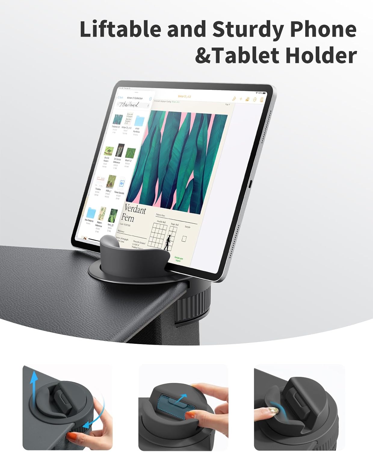 SAIJI Laptop Lap Desk - Fits Up to 17" Laptops, Lightweight Lap Tray Table Stand with Soft Leather Wrist Pad, External Monitor Holder, Lap Desk with Cushion for Home Office Working/Gaming On Couch