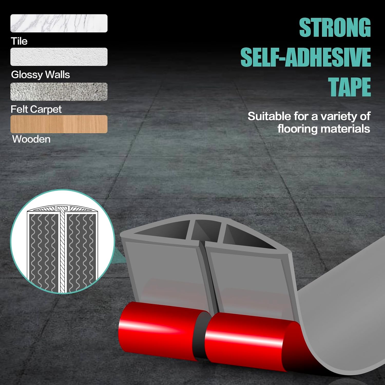 Floor Cord Cover Self Adhesive Cord Hider,10FT Cable Management, Extension Strip Protector for Wires, Prevent Cable Trips for Offices, Gyms, Exhibitions Cavity:0.39"(W) x 0.27"(H) Gray