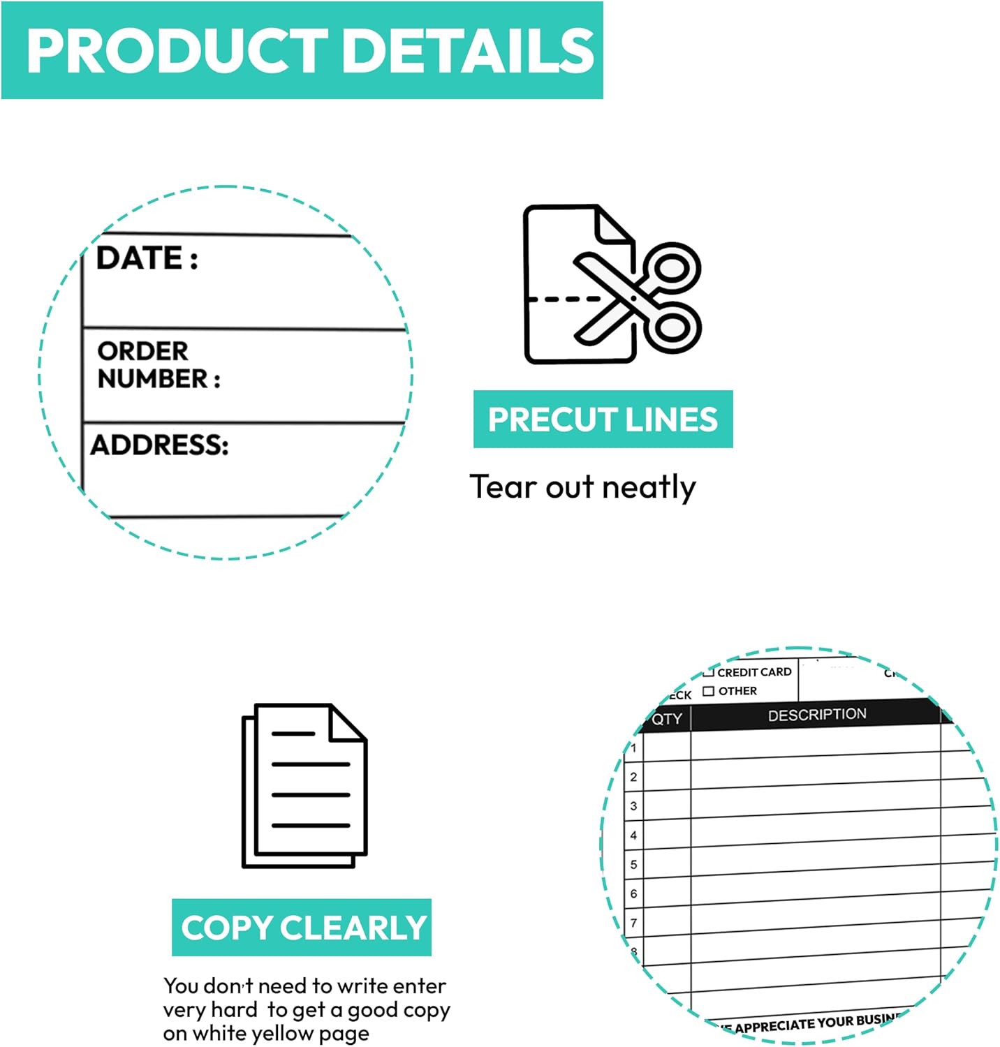 Custom 8.5" X 11" Invoice Receipt Book, Carbonless NCR Invoice Book in 2-Part Duplicate Receipts, Estimates, Purchase Orders, Sales Orders, Price Forms with Your Company/Business Name