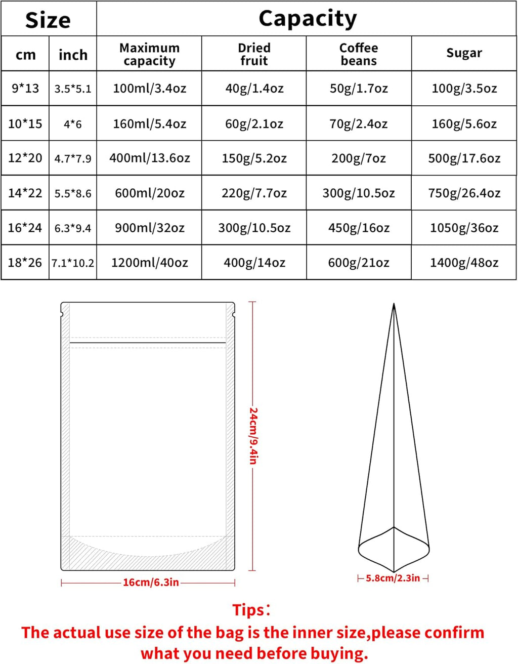 100 Pack Resealable Stand Up Bags,6.3" x 9.4" Smell Proof Pouch Sealable Foil Pouch Bags for Packaging (White)