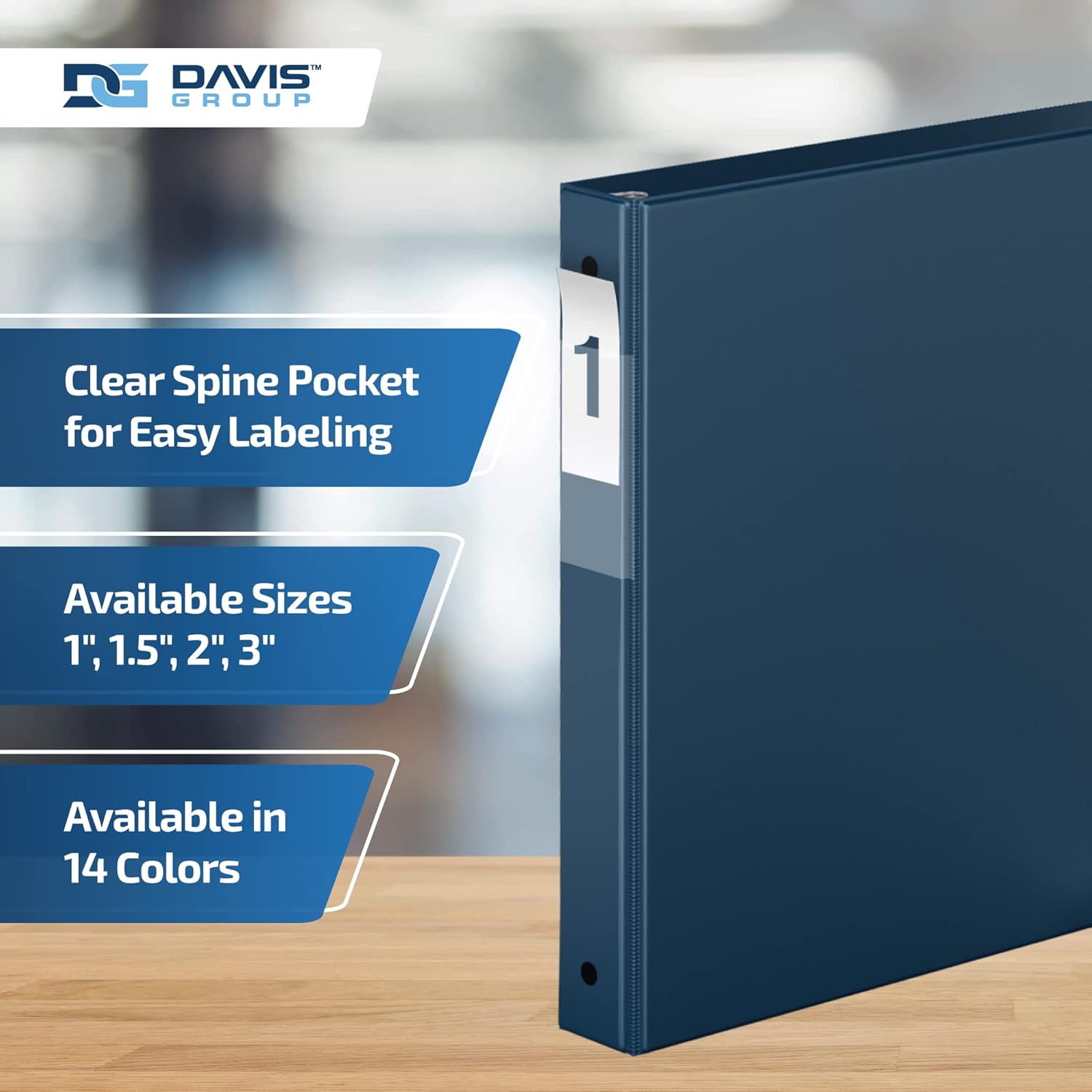 Premium Economy 6-Pack 3-Ring Binders for School or Office, Round-Ring Binders, 1 Inch, Navy Blue